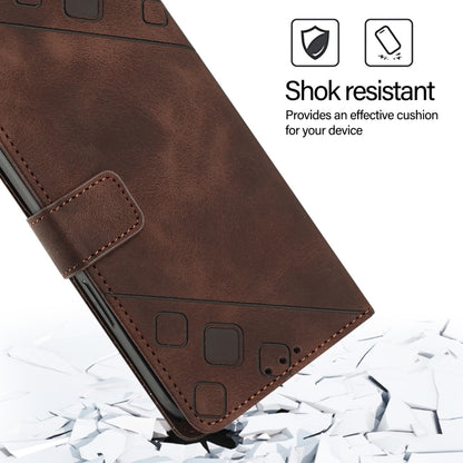 For OnePlus 12 5G Global Skin-feel Embossed Leather Phone Case(Brown) - OnePlus Cases by buy2fix | Online Shopping UK | buy2fix