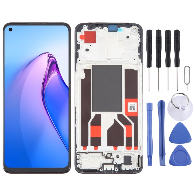 For OPPO Reno8 4G Original AMOLED LCD Screen Digitizer Full Assembly with Frame - LCD Screen by buy2fix | Online Shopping UK | buy2fix