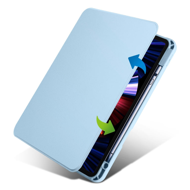 For iPad Pro 13 2024 Acrylic 360 Degree Rotation Holder Leather Tablet Case(Ice Blue) - iPad Pro 13 2024 Cases by buy2fix | Online Shopping UK | buy2fix