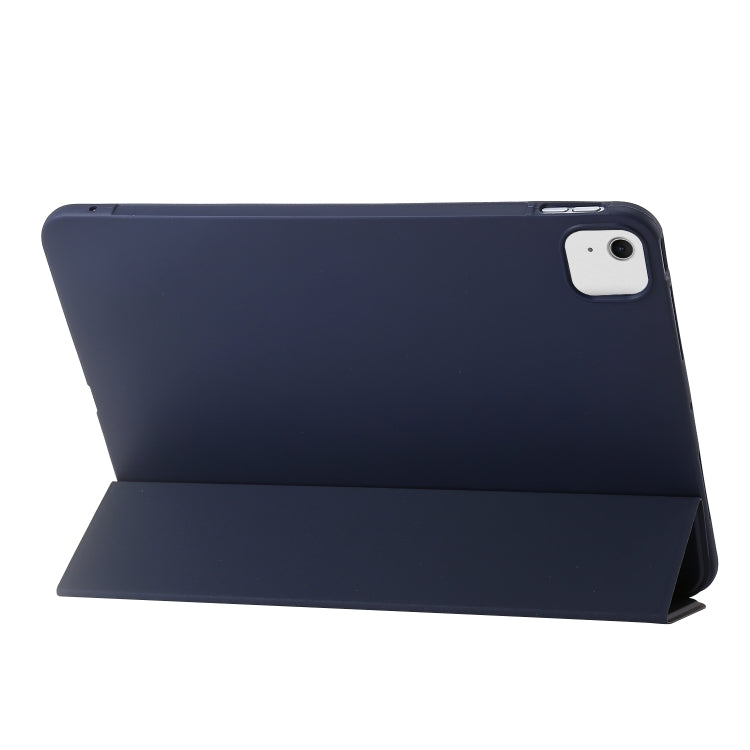 For iPad Air 13 2024 Three-fold Holder Flip Tablet Leather Case(Dark Blue) - iPad Air 13 2024 Cases by buy2fix | Online Shopping UK | buy2fix