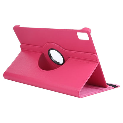 For iPad Air 13 2025 / 2024 360 Degree Rotation Litchi Texture Leather Tablet Case with Holder(Rose Red) - More iPad Cases by buy2fix | Online Shopping UK | buy2fix