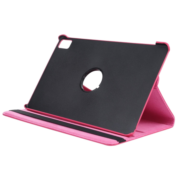 For iPad Air 13 2025 / 2024 360 Degree Rotation Litchi Texture Leather Tablet Case with Holder(Rose Red) - More iPad Cases by buy2fix | Online Shopping UK | buy2fix