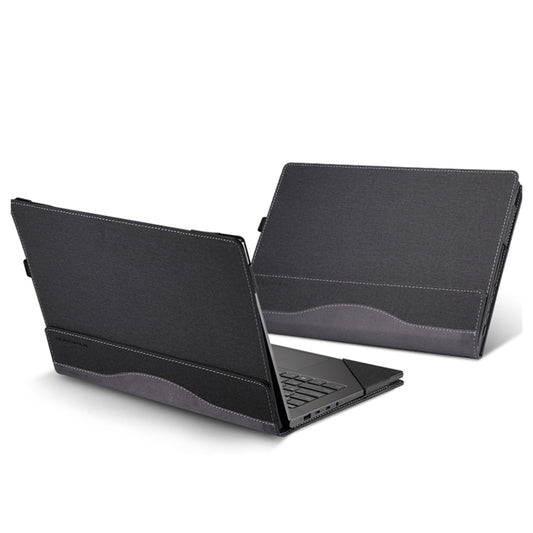 For HP Pavilion Laptop 14-ec / 14z-ec Leather Laptop Shockproof Protective Case(Black) - Screen & Keyboard Cover by buy2fix | Online Shopping UK | buy2fix