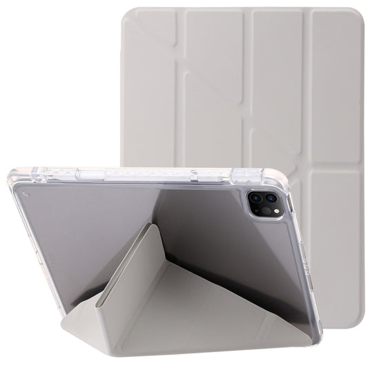 For iPad Pro 13 2024 Clear Acrylic Deformation Leather Tablet Case(Grey) - iPad Pro 13 2024 Cases by buy2fix | Online Shopping UK | buy2fix