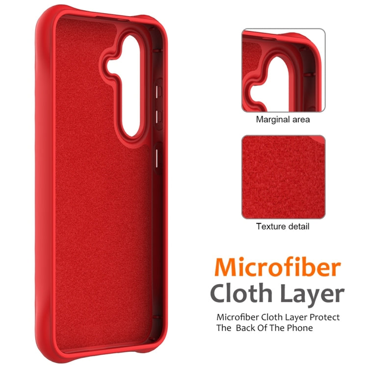 For Samsung Galaxy S25+ 5G Wave Texture MagSafe Magnetic Liquid Silicone Phone Case(Red) - Galaxy S25+ 5G Cases by buy2fix | Online Shopping UK | buy2fix