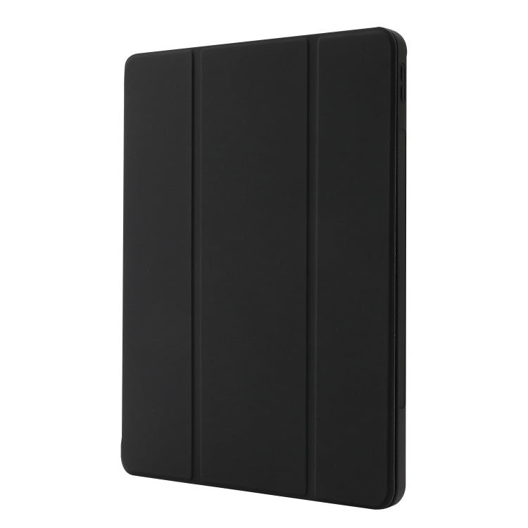 For iPad Pro 13 2024 Skin Feel Tri-fold Leather Tablet Case with Pen Slot(Black) - iPad Pro 13 2024 Cases by buy2fix | Online Shopping UK | buy2fix