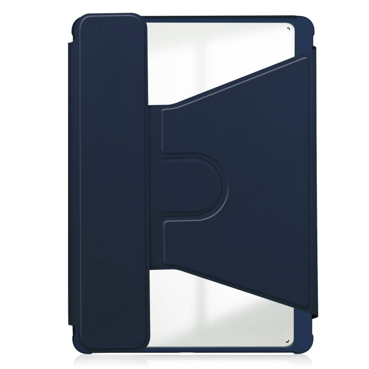 For iPad Air 13 2024 Transparent Rotation Smart Leather Tablet Case with Keyboard(Dark Blue) - iPad Air 13 2024 Cases by buy2fix | Online Shopping UK | buy2fix