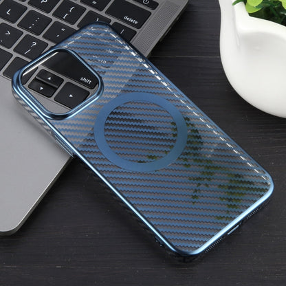 For iPhone 14 Pro Max 6D Plated Carbon Fiber Clear Magsafe PC Phone Case(Dream Blue) - iPhone 14 Pro Max Cases by buy2fix | Online Shopping UK | buy2fix