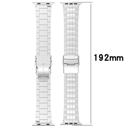 For Apple Watch SE 44mm Armor 5-bead Titanium Watch Band(Silver) - Watch Bands by buy2fix | Online Shopping UK | buy2fix