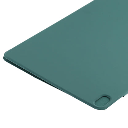 For iPad Air 11 2024 Double-sided Clip Fixed Buckle Magnetic PU Leather Smart Tablet Case(Dark Green) - iPad Air 11 2024 Cases by buy2fix | Online Shopping UK | buy2fix