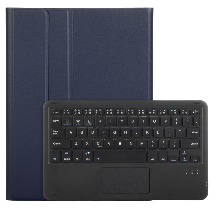 For iPad Pro 11 2024 A13B-A Lambskin Texture Bluetooth Touch Square Keyboard Leather Tablet Case with Pen Slot(Dark Blue) - For iPad Pro by buy2fix | Online Shopping UK | buy2fix