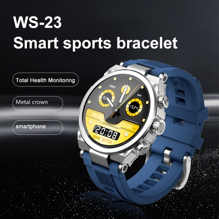 WS-23 1.52 inch IP67 Sport Smart Watch, Support Bluetooth Call / Sleep / Blood Oxygen / Heart Rate / Blood Pressure Health Monitor(Silver+Grey) - Smart Watches by buy2fix | Online Shopping UK | buy2fix