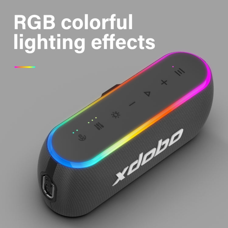 Xdobo X8 III BT5.3 IPX7 Wireless Speaker with RGB Light, Support Bluetooth/TF Card/USB/AUX(Grey) - Desktop Speaker by XDOBO | Online Shopping UK | buy2fix