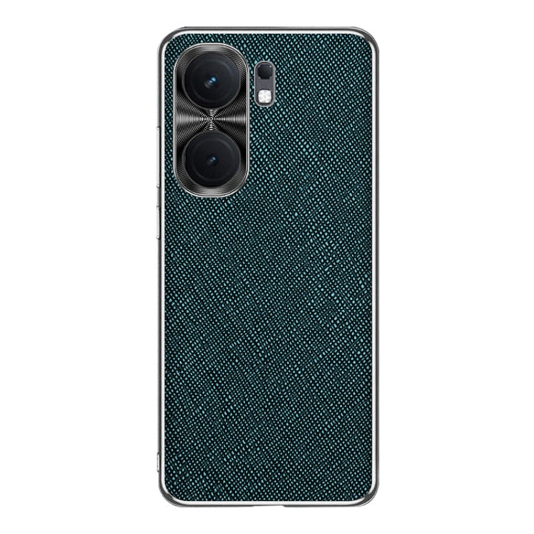 For vivo iQOO Neo9 Pro Silver Edge Cross Texture PU Leather Phone Case(Dark Green) - iQOO Neo9 Pro Cases by buy2fix | Online Shopping UK | buy2fix