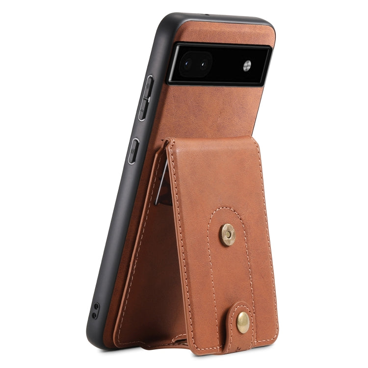 For Google Pixel 6a Denior D14 NK Retro Pattern MagSafe Magnetic Card Holder Leather Phone Case(Brown) - Google Cases by Denior | Online Shopping UK | buy2fix