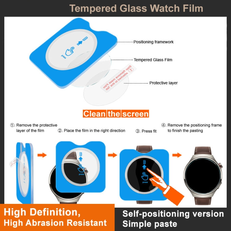 For Huawei Watch GT 4 46mm IMAK Tempered Glass Watch Protective Film Self-contained Positioning Version - Screen Protector by imak | Online Shopping UK | buy2fix