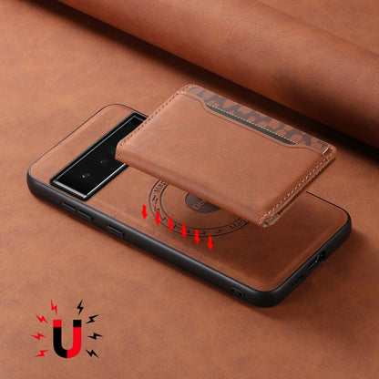 For Google Pixel 6 Pro Denior D13 Retro Texture Leather MagSafe Card Bag Phone Case(Brown) - Google Cases by Denior | Online Shopping UK | buy2fix