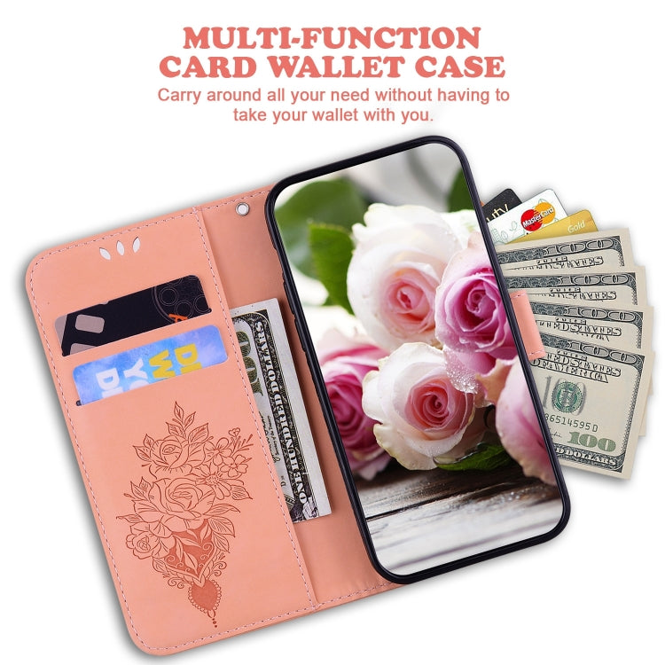 For iPhone 16 Pro Max Butterfly Rose Embossed Leather Phone Case(Pink) - iPhone 16 Pro Max Cases by buy2fix | Online Shopping UK | buy2fix