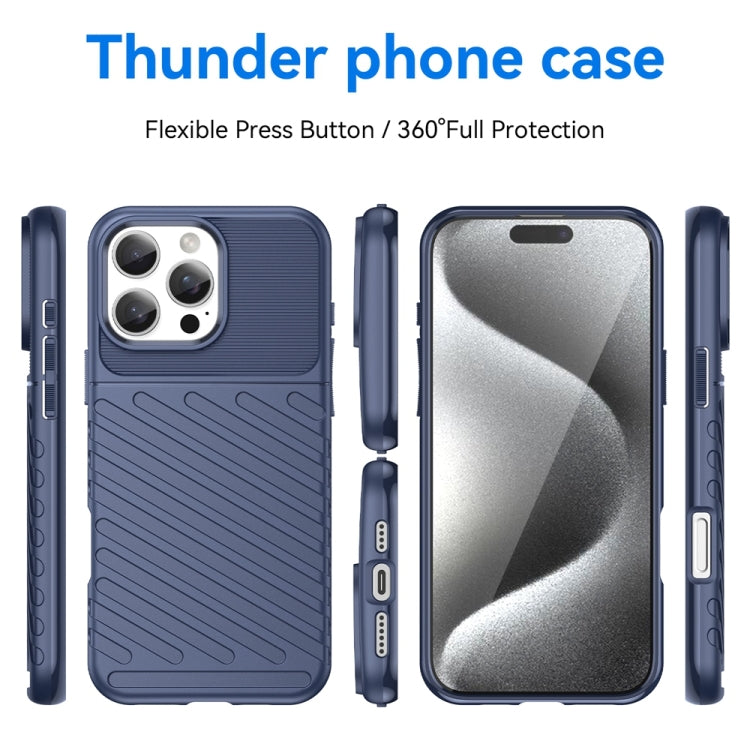 For iPhone 16 Pro Max Thunderbolt Shockproof Soft TPU Phone Case(Blue) - iPhone 16 Pro Max Cases by buy2fix | Online Shopping UK | buy2fix