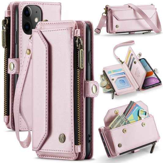 For iPhone 11 CaseMe C36 Card Slots Zipper Wallet RFID Anti-theft Leather Phone Case(Pink) - iPhone 11 Cases by CaseMe | Online Shopping UK | buy2fix