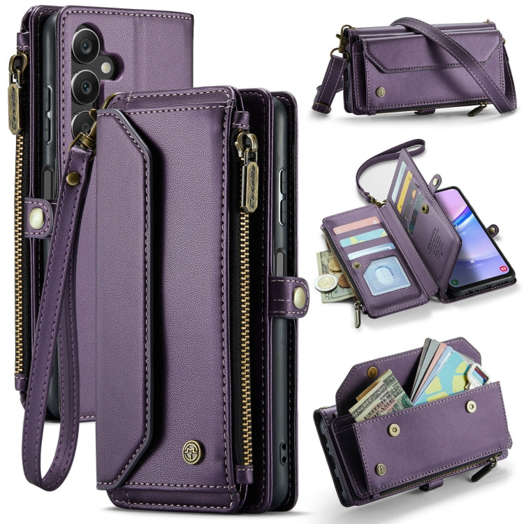 For Samsung Galaxy A15 CaseMe C36 Card Slots Zipper Wallet RFID Anti-theft Leather Phone Case(Purple) - Galaxy Phone Cases by CaseMe | Online Shopping UK | buy2fix