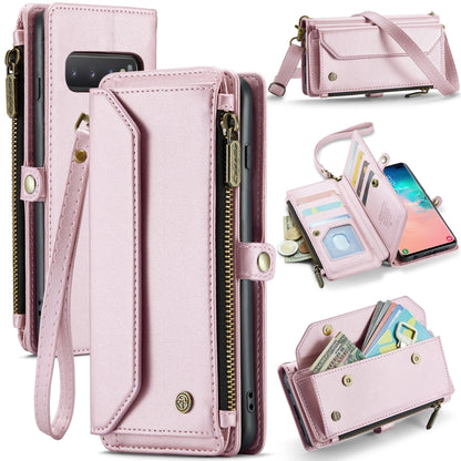 For Samsung Galaxy S10+ CaseMe C36 Card Slots Zipper Wallet RFID Anti-theft Leather Phone Case(Pink) - Galaxy Phone Cases by CaseMe | Online Shopping UK | buy2fix