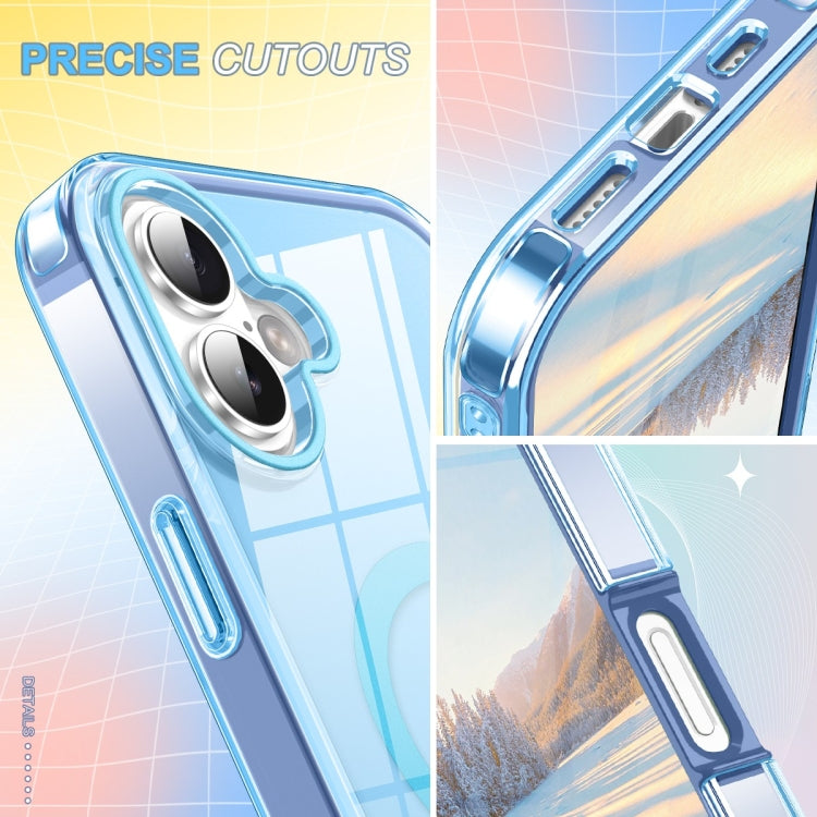 For iPhone 16 Colorful MagSafe Magnetic PC Hybrid TPU Phone Case(Blue) - iPhone 16 Cases by buy2fix | Online Shopping UK | buy2fix