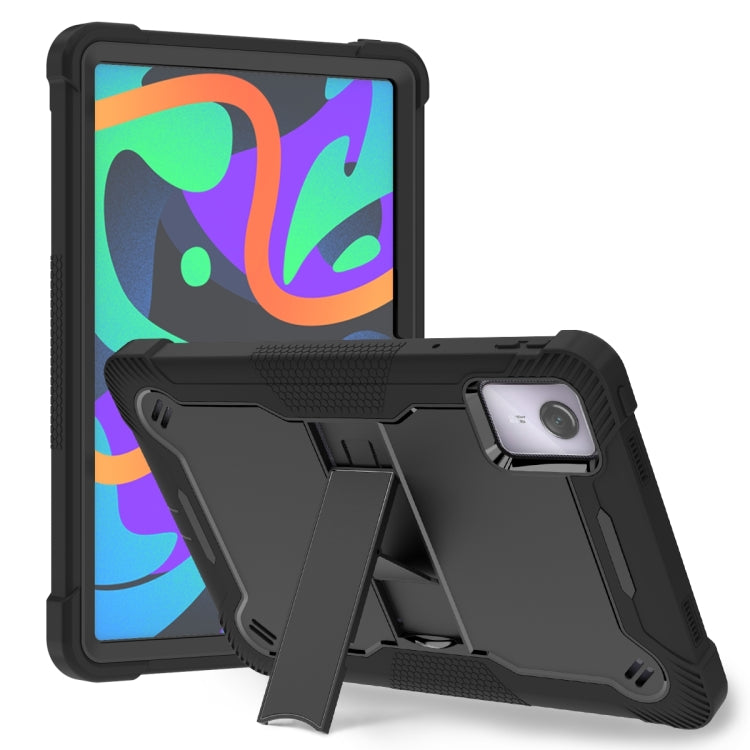 For Lenovo Tab M11 / Xiaoxin Pad 11 2024 Shockproof Silicone Hybrid PC Tablet Case with Holder(Black) - Lenovo by buy2fix | Online Shopping UK | buy2fix