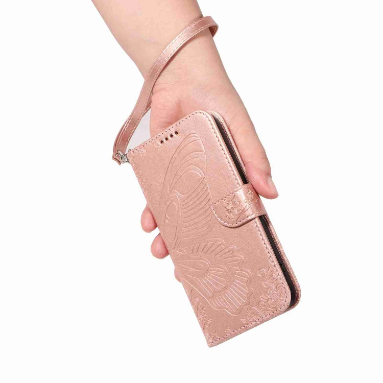 For Sony Xperia 1 VI 2024 Swallowtail Butterfly Embossed Leather Phone Case(Rose Gold) - Sony Cases by buy2fix | Online Shopping UK | buy2fix