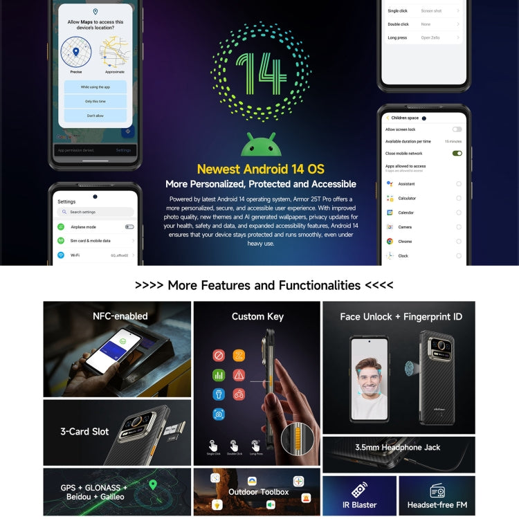 [HK Warehouse] Ulefone Armor 25T Pro Rugged Phone, 6GB+256GB, Thermal Imaging, 6.78 inch Android 14 MediaTek Dimensity 6300 Octa Core, Network: 5G, NFC(Frost Black) - Ulefone by Ulefone | Online Shopping UK | buy2fix