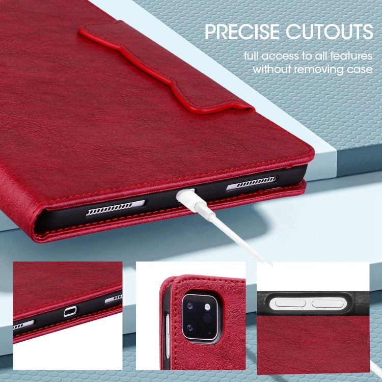 For iPad Air 11 2024 / Air 5 / Air 4 Cat Buckle Leather Smart Tablet Case(Red) - iPad Air 11 2024 Cases by buy2fix | Online Shopping UK | buy2fix