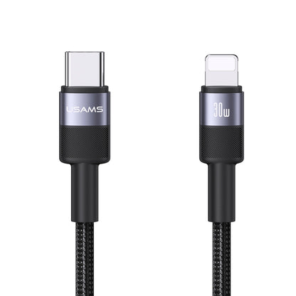 USAMS SJ729 30W USB-C/Type-C to 8 Pin Aluminum Alloy Data Cable, Length: 1.2m(Tarnish) - 2 in 1 Cable by USAMS | Online Shopping UK | buy2fix