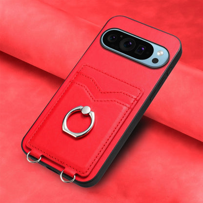 For Google Pixel 9 Pro XL R20 Ring Card Holder Phone Case(Red) - Google Cases by buy2fix | Online Shopping UK | buy2fix