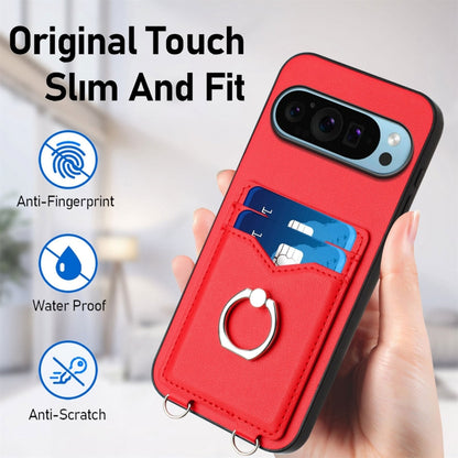 For Google Pixel 9 Pro XL R20 Ring Card Holder Phone Case(Red) - Google Cases by buy2fix | Online Shopping UK | buy2fix