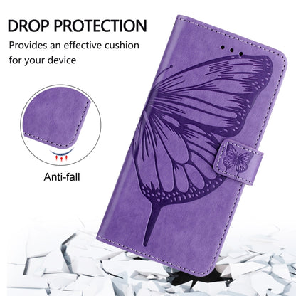 For Blackview Shark 8 Embossed Butterfly Leather Phone Case(Purple) - More Brand by buy2fix | Online Shopping UK | buy2fix