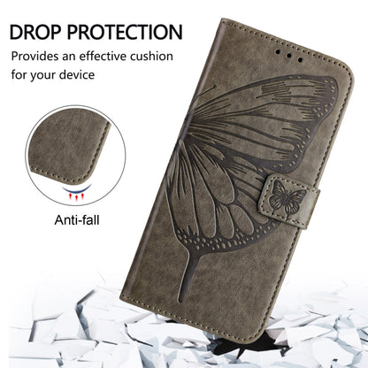 For Blackview Wave 6C Embossed Butterfly Leather Phone Case(Grey) - More Brand by buy2fix | Online Shopping UK | buy2fix