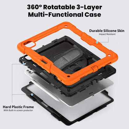 For iPad Pro 13 2024 Silicone Hybrid PC Tablet Case with Shoulder Strap(Orange) - iPad Pro 13 2024 Cases by buy2fix | Online Shopping UK | buy2fix