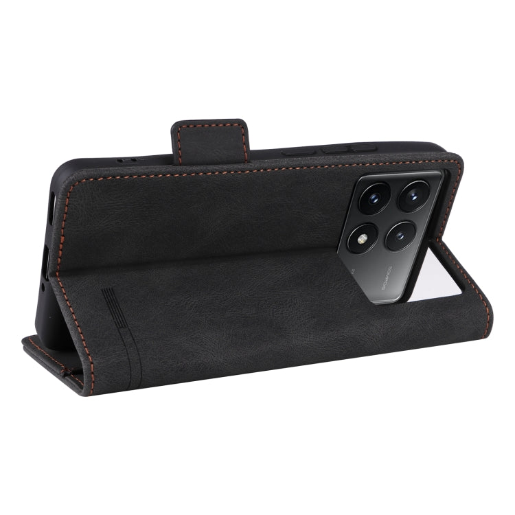 For Redmi K70 / K70 Pro Magnetic Clasp Leather Phone Case(Black) - Xiaomi Cases by buy2fix | Online Shopping UK | buy2fix