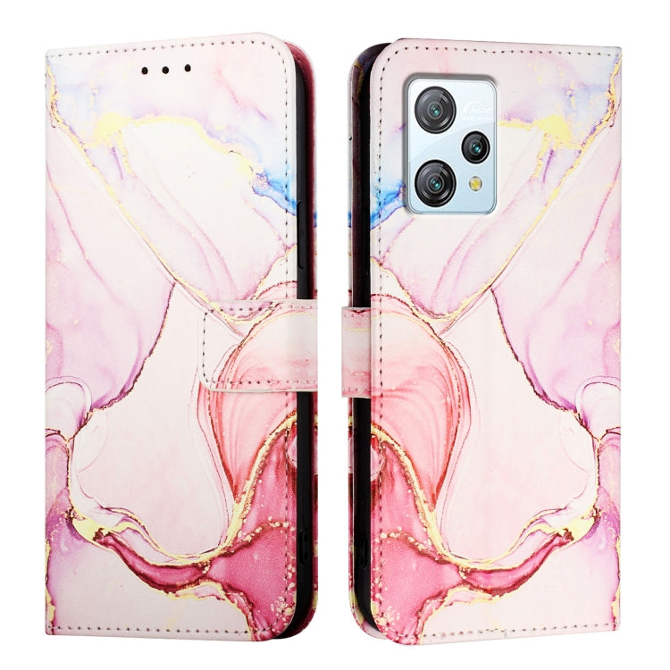 For Blackview A53 PT003 Marble Pattern Flip Leather Phone Case(Rose Gold) - More Brand by buy2fix | Online Shopping UK | buy2fix