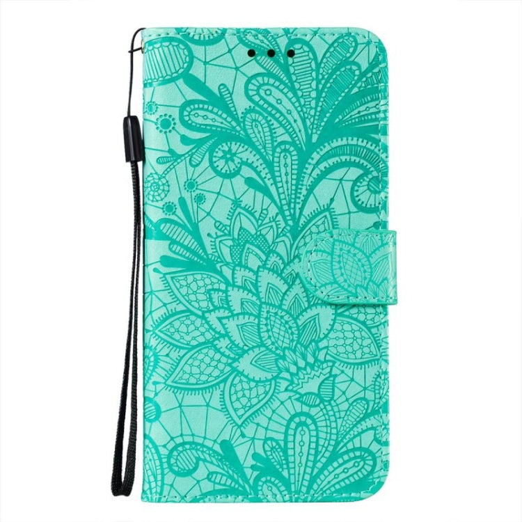 For Xiaomi Redmi K70 Lace Flower Embossing Flip Leather Phone Case(Green) - K70 Cases by buy2fix | Online Shopping UK | buy2fix