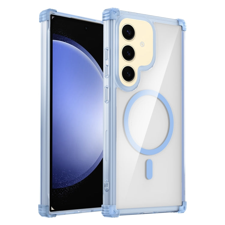 For Samsung Galaxy S23 FE 5G Transparent MagSafe Magnetic Phone Case(Blue) - Galaxy S23 FE 5G Cases by buy2fix | Online Shopping UK | buy2fix