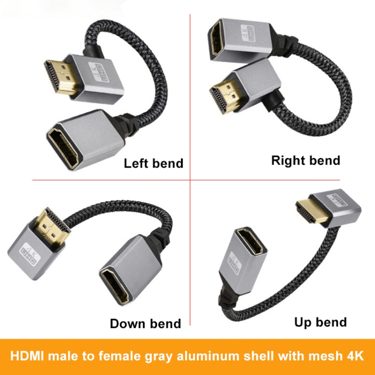 Left Elbow HDMI Male to Female 4K UHD Extension Cable Computer TV Adapter, Length: 20cm - Cable by buy2fix | Online Shopping UK | buy2fix