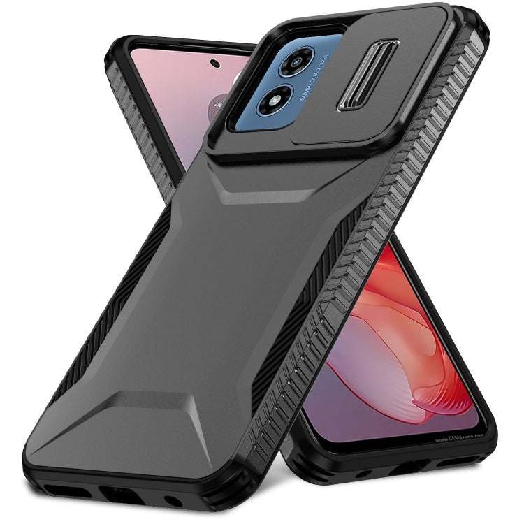 For Motorola Moto G Play 4G 2024 Sliding Camshield Phone Case(Black) - Motorola Cases by buy2fix | Online Shopping UK | buy2fix