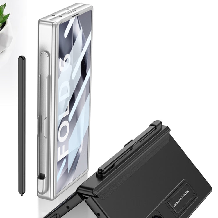 For Samsung Galaxy Z Fold6 GKK Integrated Full Coverage Magnetic Fold Phone Case with Pen Slot, Not Included Pen(Grey) - Galaxy Z Fold6 5G Cases by GKK | Online Shopping UK | buy2fix