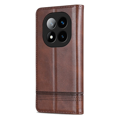 For Redmi Note 14 Pro 5G AZNS Magnetic Calf Texture Flip Leather Phone Case(Dark Brown) - Note 14 Pro Cases by AZNS | Online Shopping UK | buy2fix