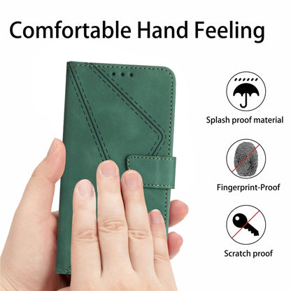 For Samsung Galaxy S25 5G Stitching Embossed Leather Phone Case(Green) - Galaxy S25 5G Cases by buy2fix | Online Shopping UK | buy2fix