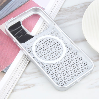 For iPhone 16 Pro Pure Color Honeycomb Aromatherapy MagSafe Phone Case(Silver) - iPhone 16 Pro Cases by buy2fix | Online Shopping UK | buy2fix