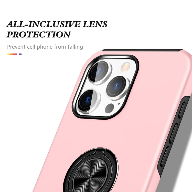 For iPhone 16 Magnetic Ring Holder Phone Case(Rose Gold) - iPhone 16 Cases by buy2fix | Online Shopping UK | buy2fix