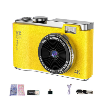 LK003 2.4 inch Dual-lens 4K HD CCD Camera Retro Kids Camera(Yellow) - Children Cameras by buy2fix | Online Shopping UK | buy2fix