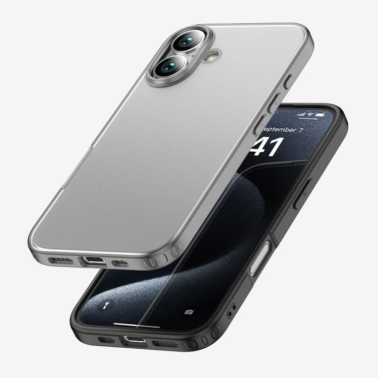 For iPhone 16 Plus Armor Clear TPU Hard PC Phone Case(Grey) - iPhone 16 Plus Cases by buy2fix | Online Shopping UK | buy2fix